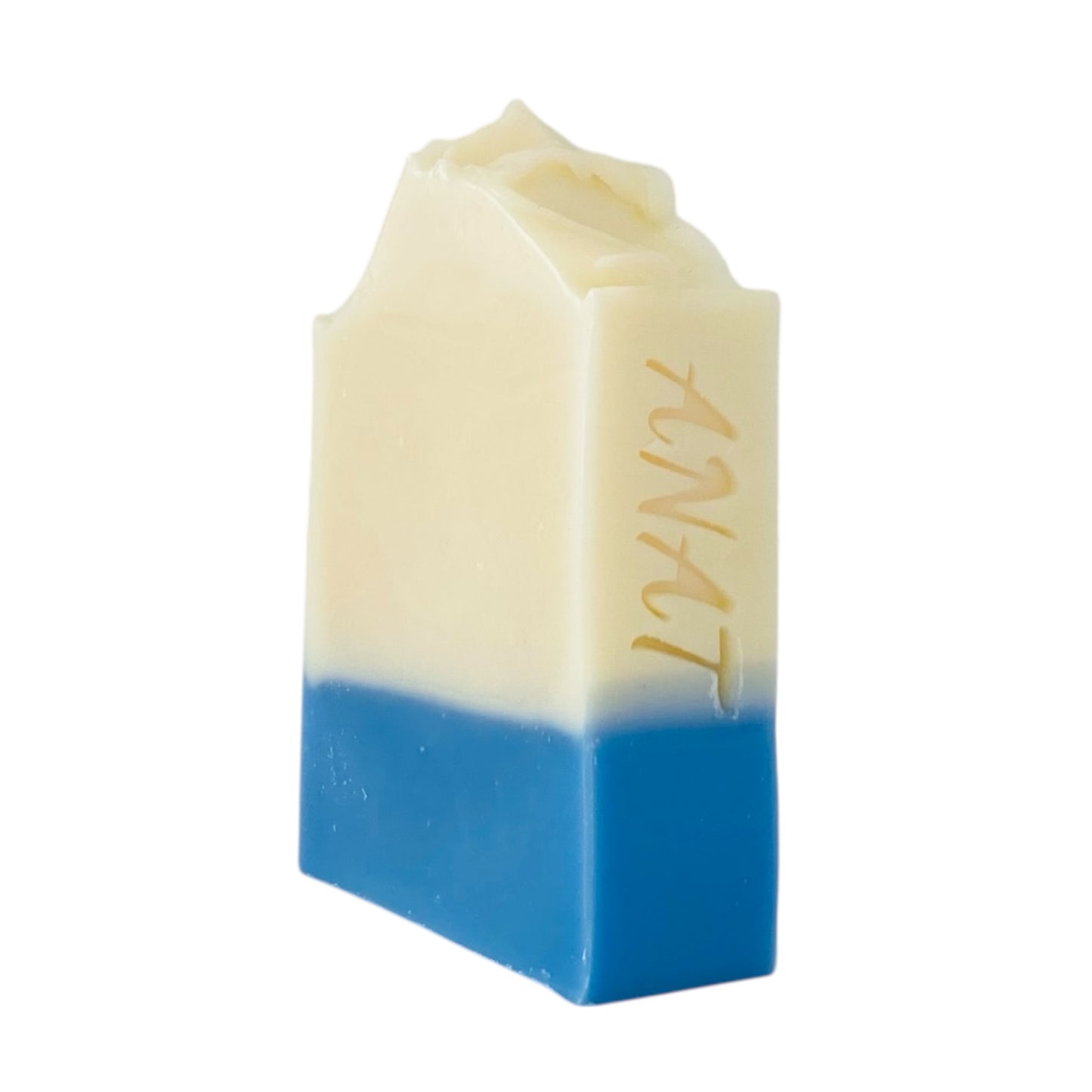 Anat Soap Blue & Ivory handmade plant-based soap bar with mango and kokum butter for face and body, fragrance-free and vegan.