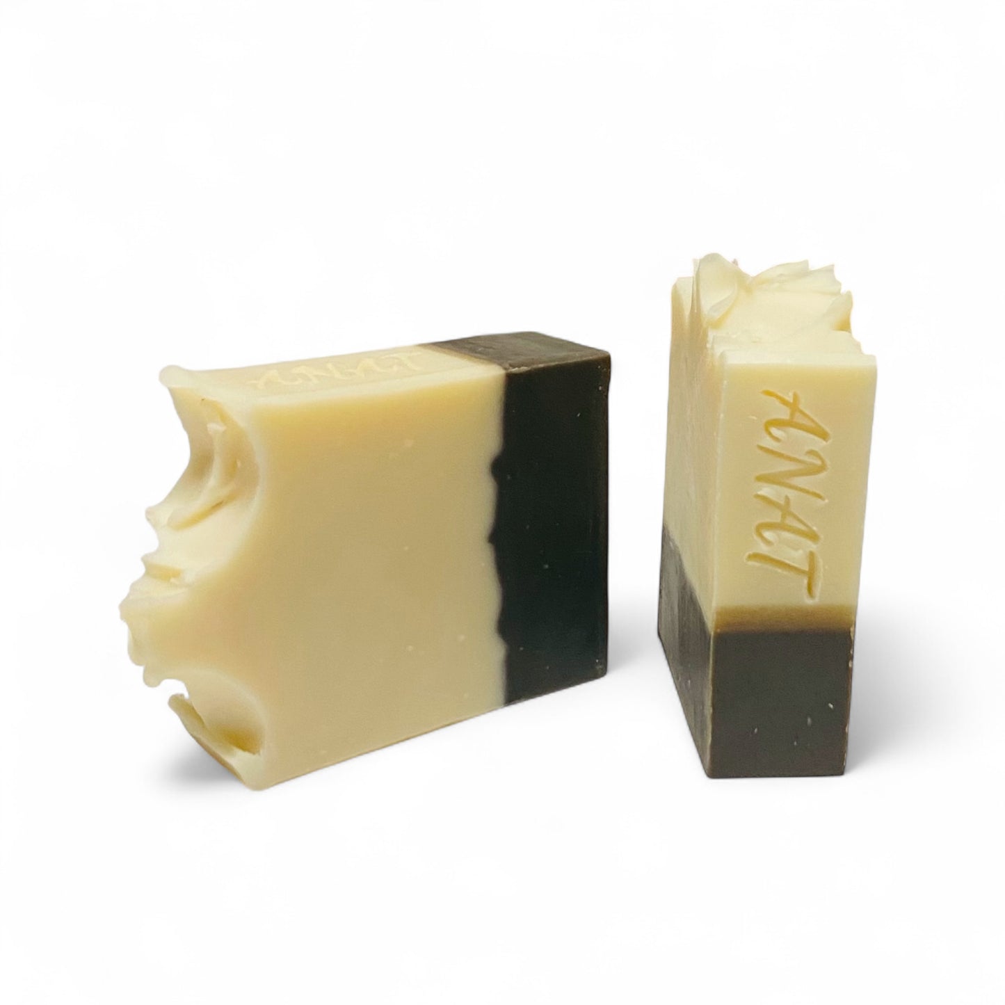 Anat Soap Black & Ivory handmade plant-based soap bars with mango and kokum butter for face and body.
